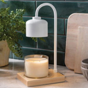 White & Wood Arched Lamp