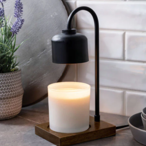 Black & Wood Arched Lamp