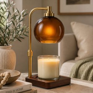 Amber Sphere Candle Warmer Lamp 